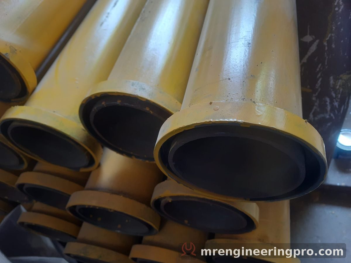 DN125 3 metre seamless concrete delivery pipes with welded end collars